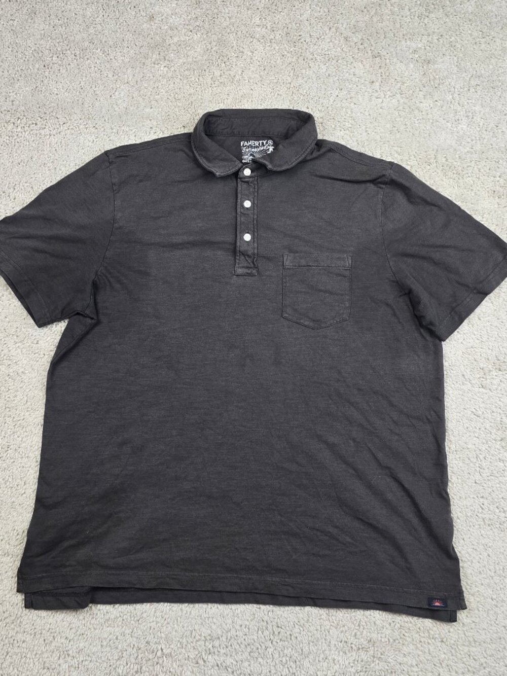 Faherty Sunwashed Organic Cotton Polo Short Sleeve Tee Men Size XL Huckberry REI